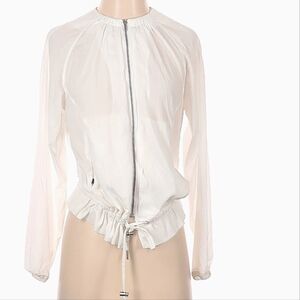 Athleta Avenue Crepe Light Jacket White Sz XXS UPF Sun Protection Beach Cruise